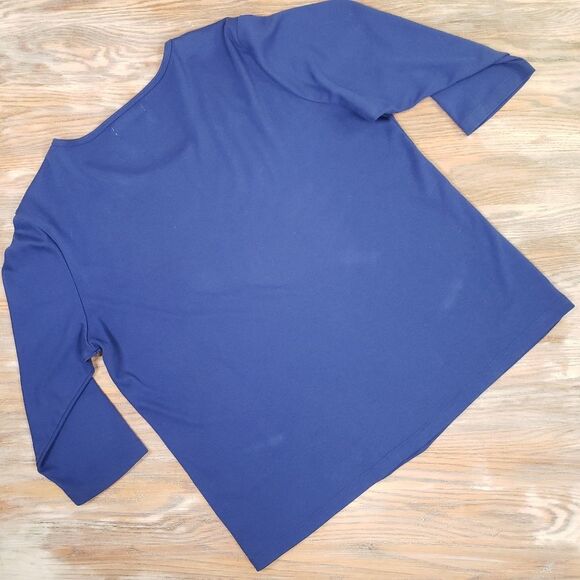 Rebecca Malone Women's L/XL Blue & Silver Beaded Blouse - Picture 7 of 11